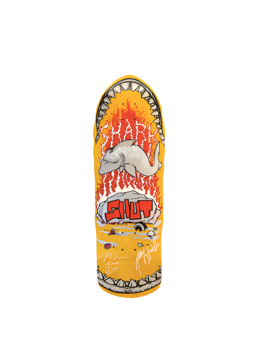 SHUT SHARK YELLOW/RED REISSUE BY PRIME SKATEBOARDS