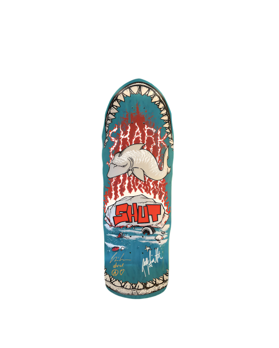 SHUT SHARK TEAL/RED REISSUE BY PRIME SKATEBOARDS