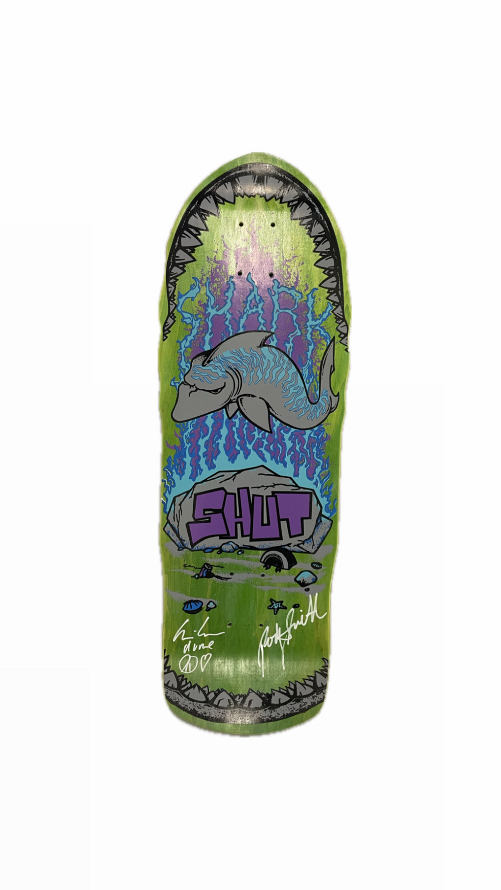 SHUT SHARK GREEN/PURPLE REISSUE BY PRIME SKATEBOARDS