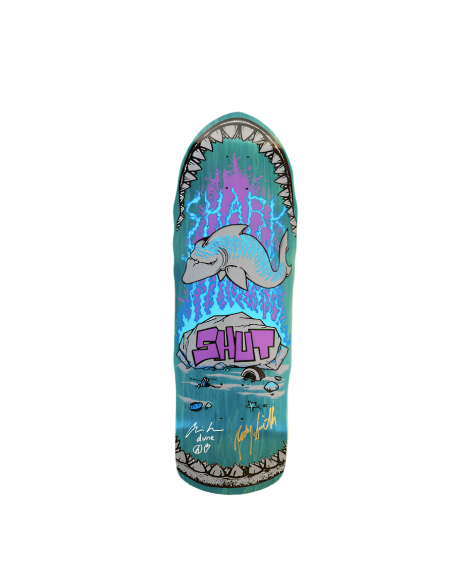 SHUT SHARK TEAL/PURPLE REISSUE BY PRIME SKATEBOARDS