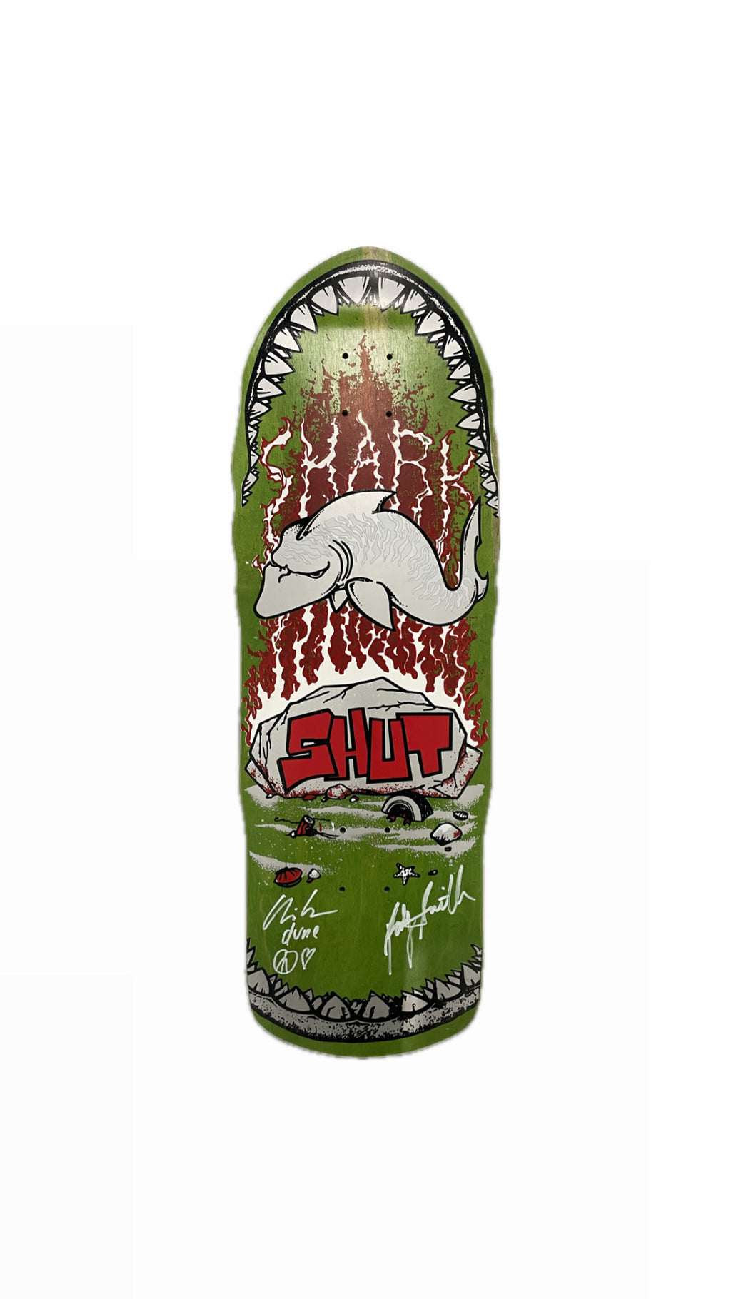 SHUT SHARK GREEN/RED REISSUE BY PRIME SKATEBOARDS